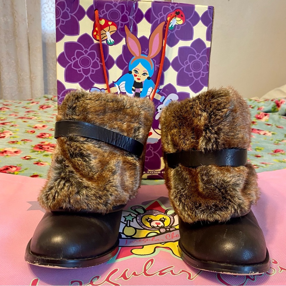 Irregular Choice NYC boots with the fur